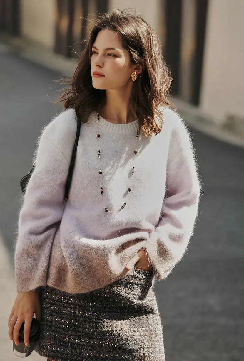 Petite Dale Mohair Sweater - Ombre Plum sold by Etela Petite