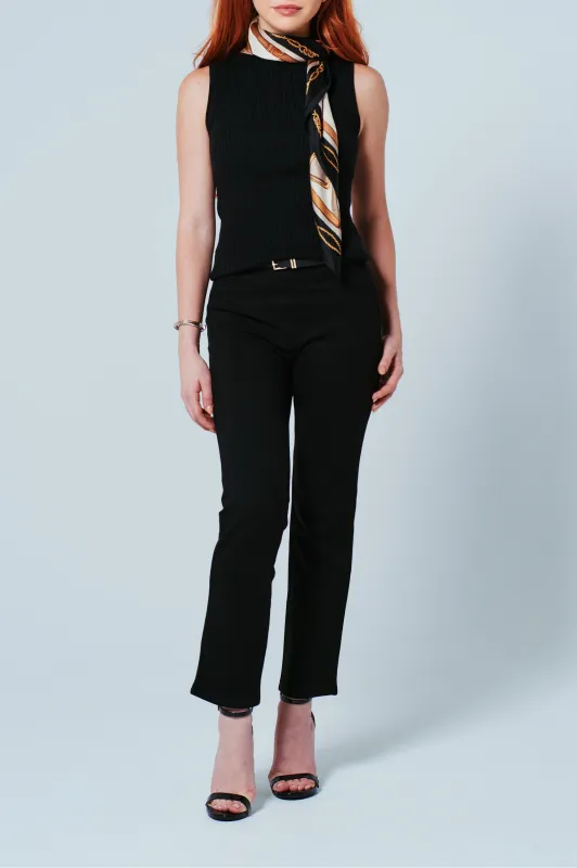 Livia Petite Ponte Pant in Noir sold by Etela Petite