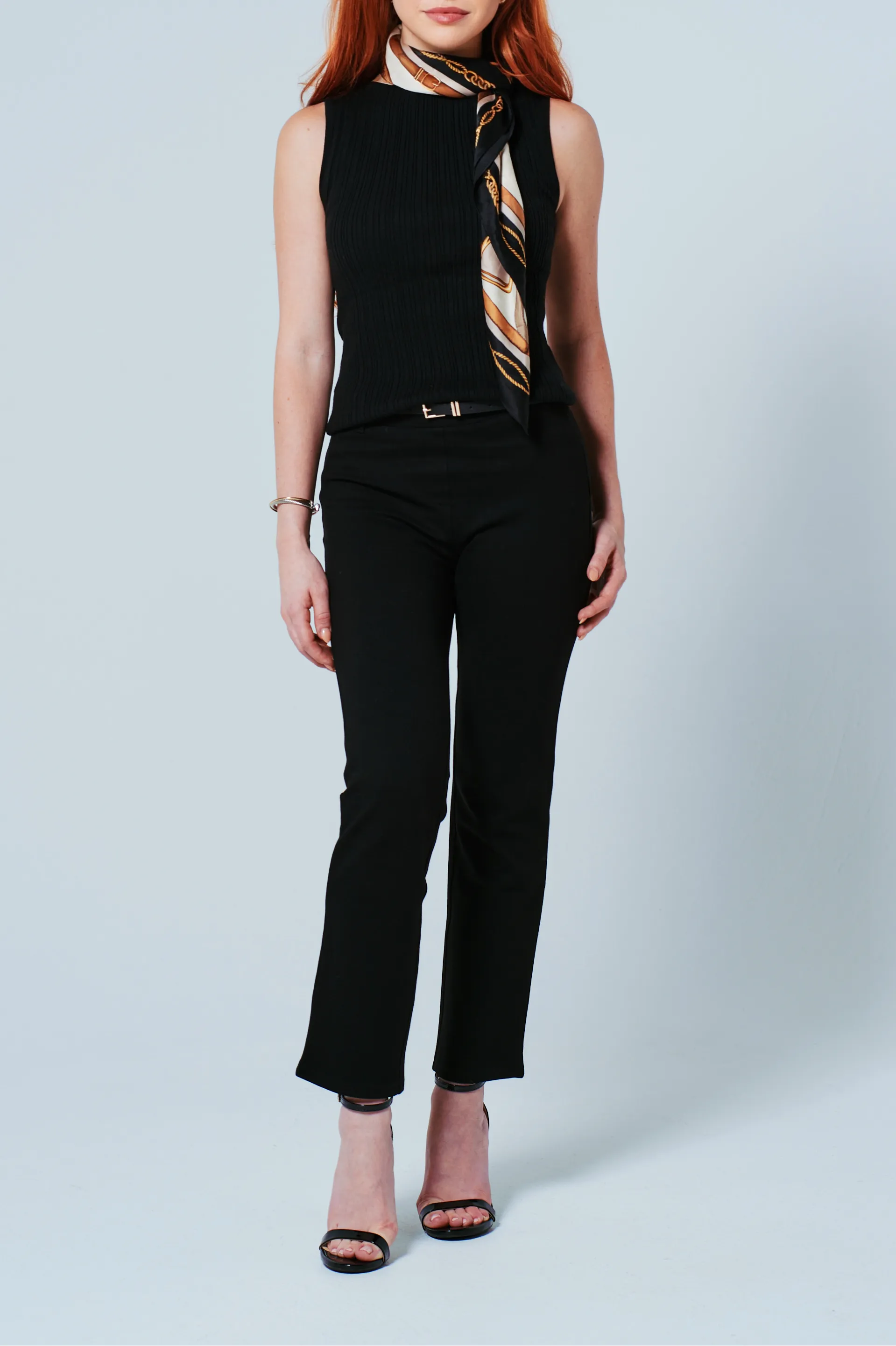 Livia Petite Ponte Pant in Noir sold by Etela Petite