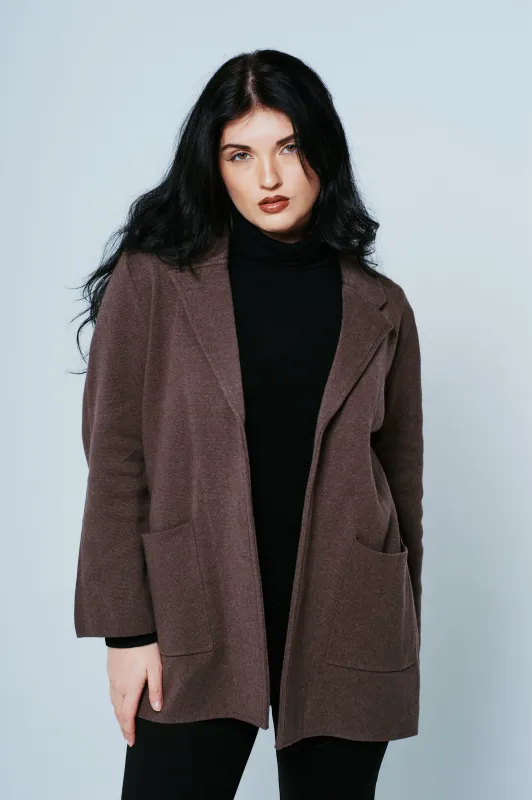 Camille Petite Organic Cotton Knit Blazer made by Etela Petite