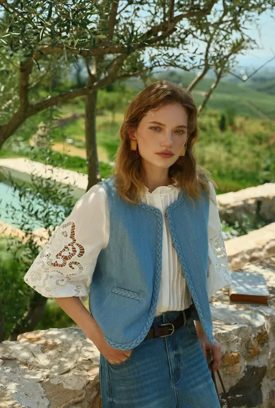 Dexter Denim Vest - Blue made by Petite Studio