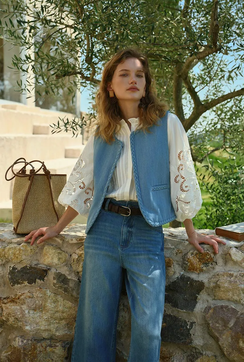 Dexter Denim Vest - Blue sold by Etela Petite product image thumbnail 5