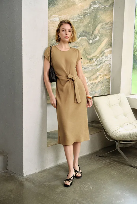 Elisha Tencel Dress - Mustard made by Petite Studio