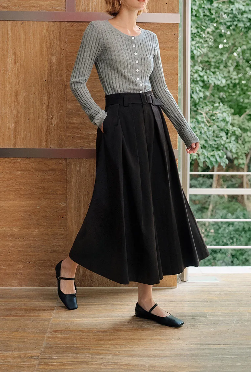 Darby Wide-Leg Cotton Pants - Black sold by Etela Petite