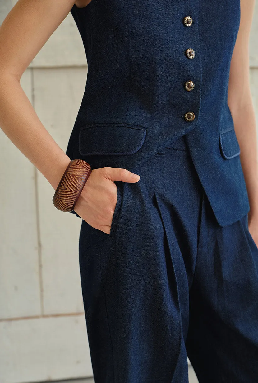 Flavia Carved Wood Bangle sold by Etela Petite