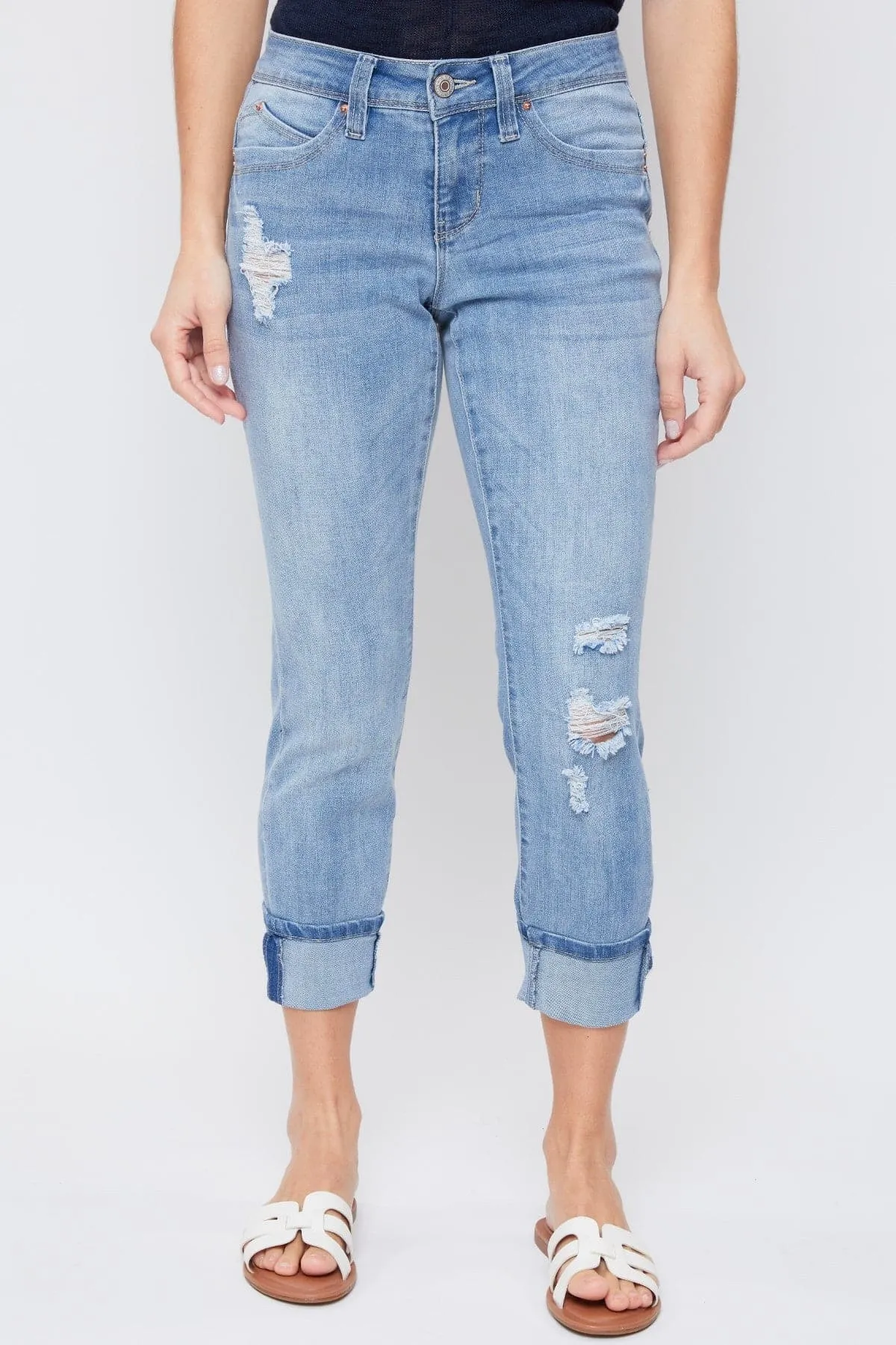 Petite WannaBettaButt Mid Rise Mega Cuff Jeans sold by Etela Petite product image thumbnail 3