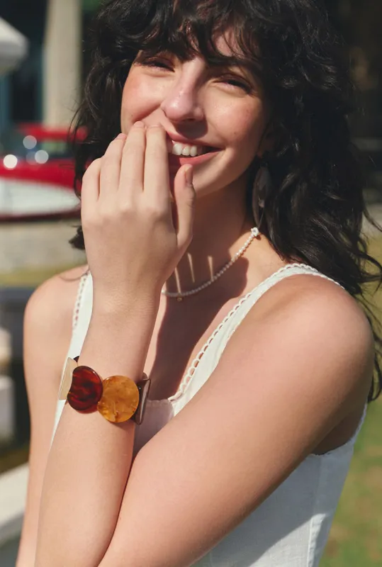 Janna Amber Lucite Stretch Bracelet made by Petite Studio