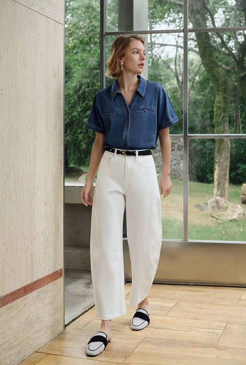 Eris Cotton Shirt - Denim Blue sold by Etela Petite product image thumbnail 5