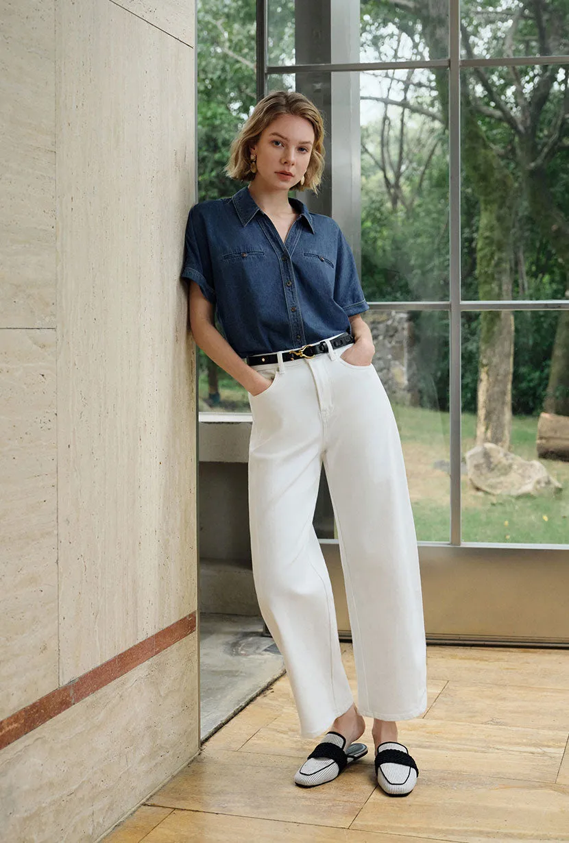 Eris Cotton Shirt - Denim Blue sold by Etela Petite product image thumbnail 2
