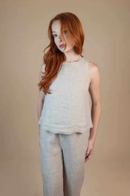 The Colette Linen Top – Natural │ Petite made by Etela Petite