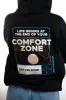 Black 'Comfort Zone' Hoodie sold by Seek Discomfort
