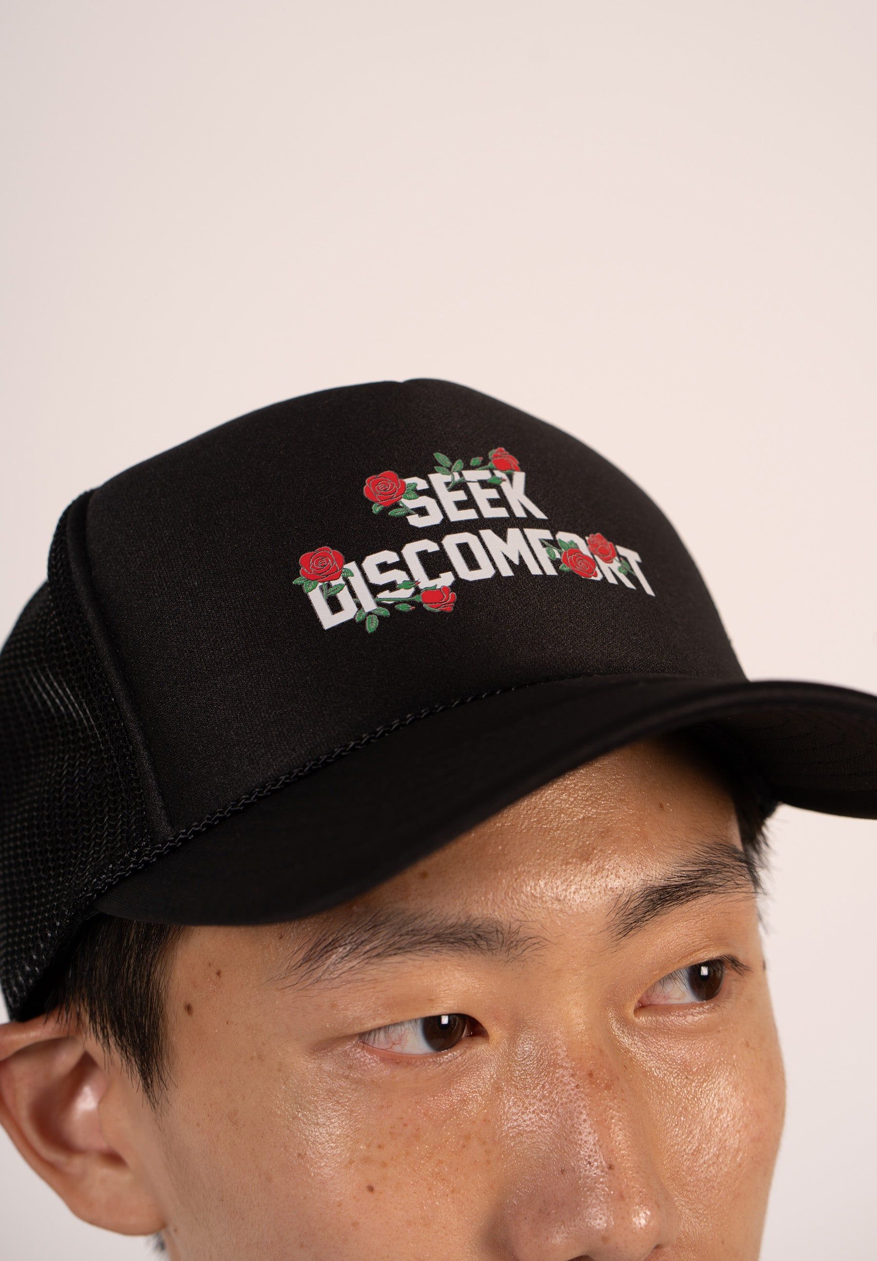 Black Roses Trucker Hat sold by Seek Discomfort product image thumbnail 2