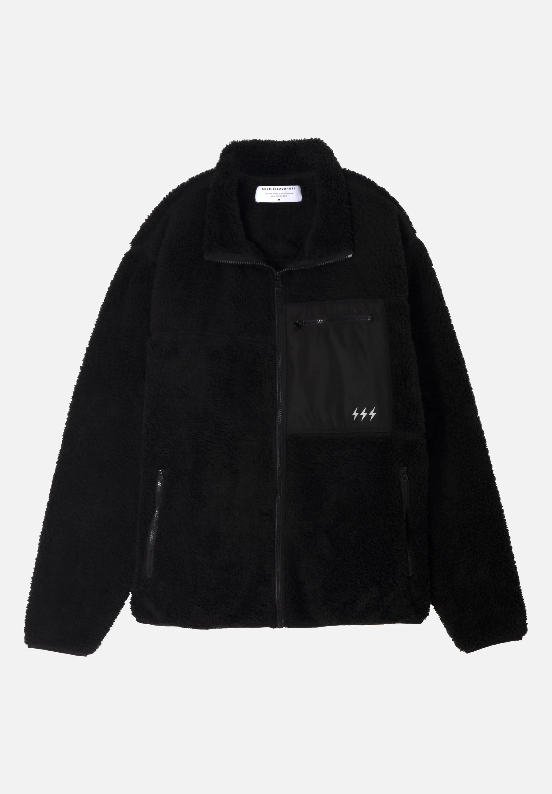 Black Sherpa Jacket sold by Seek Discomfort