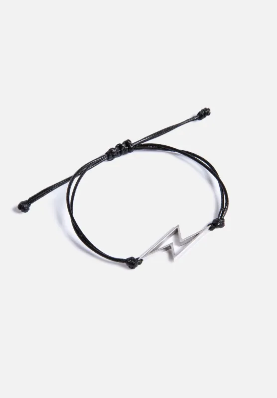 Rope Bracelet - Silver Bolt sold by Seek Discomfort