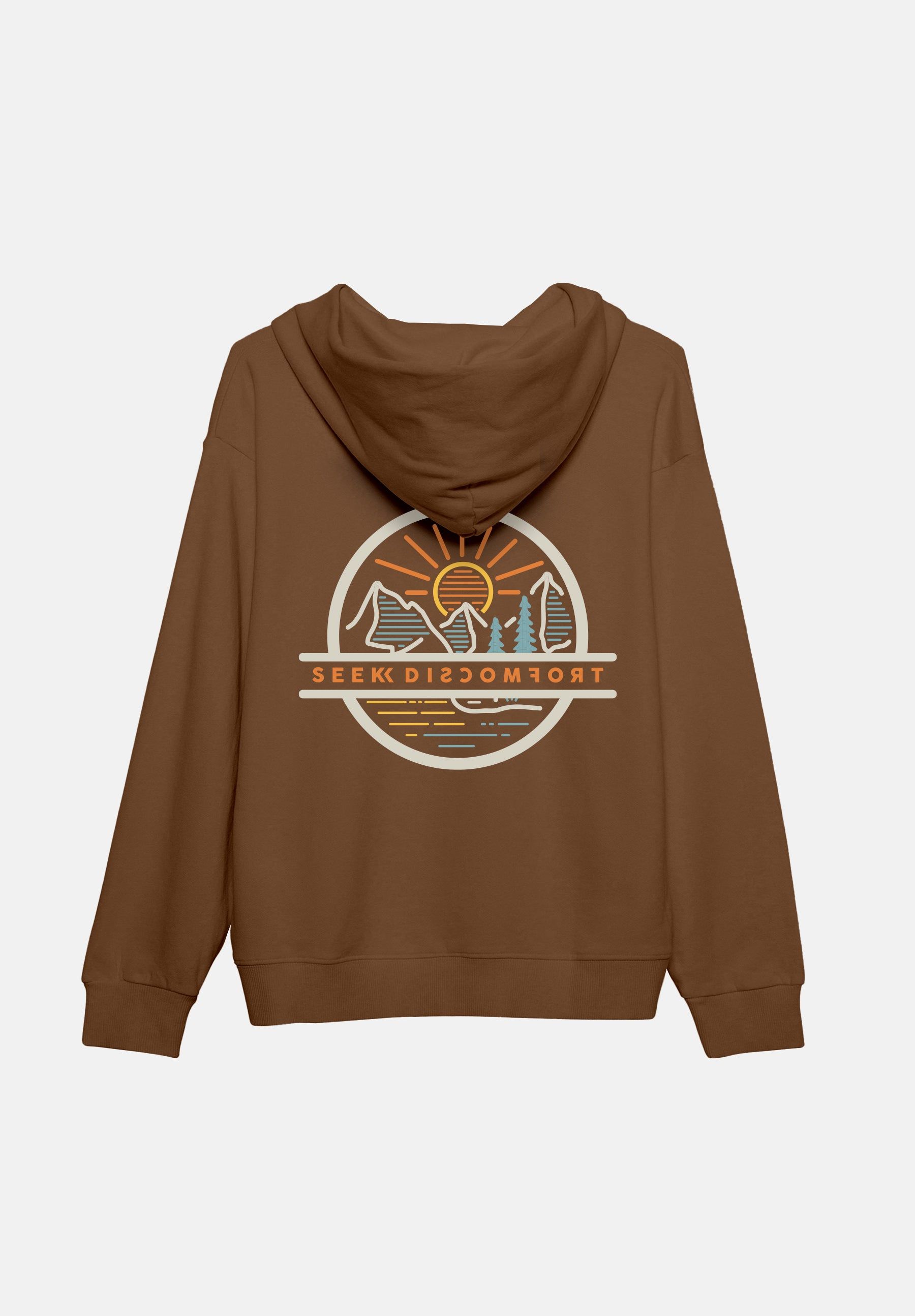 Brown Summit Hoodie sold by Seek Discomfort