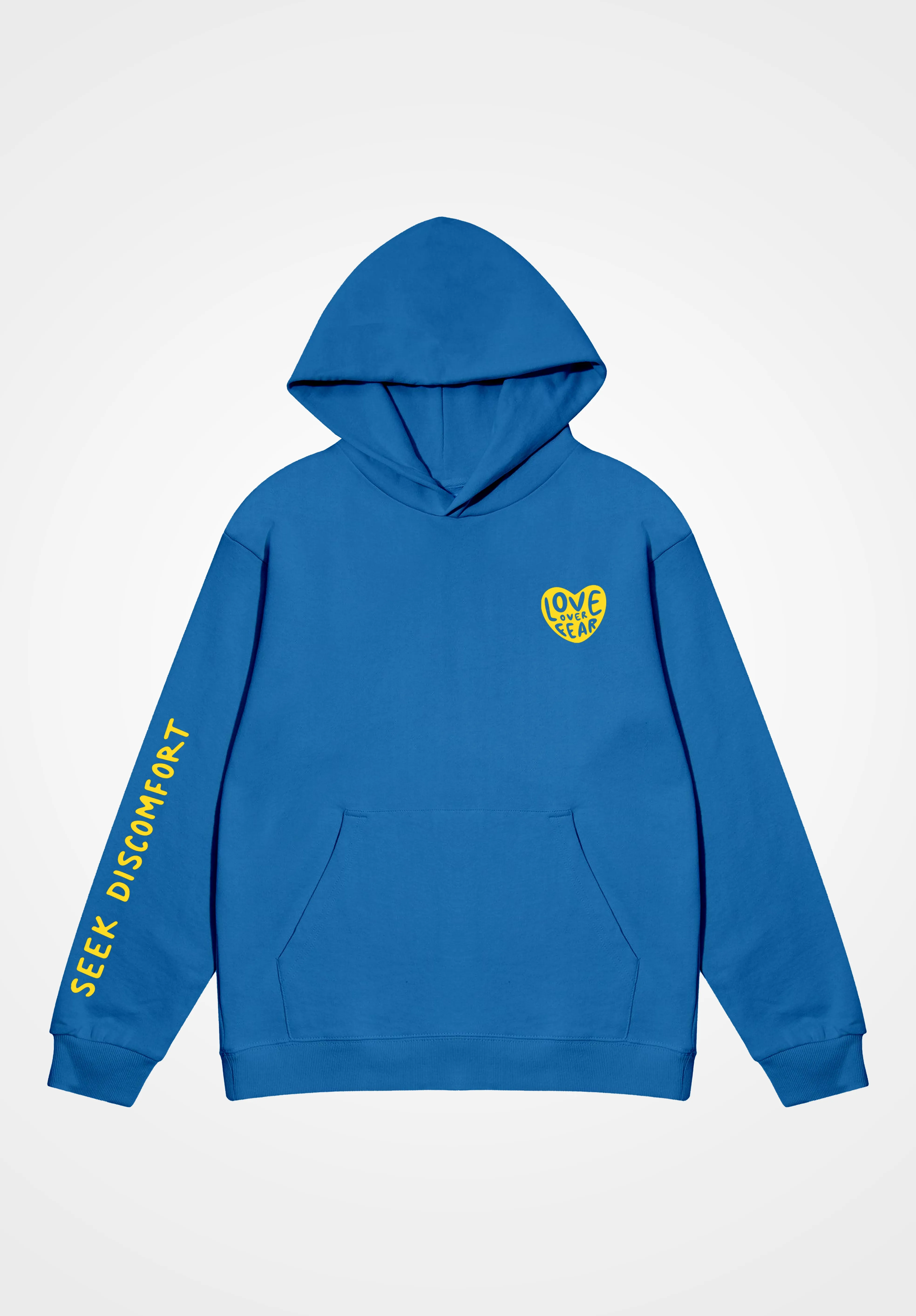 Blue Love Over Fear Hoodie sold by Seek Discomfort