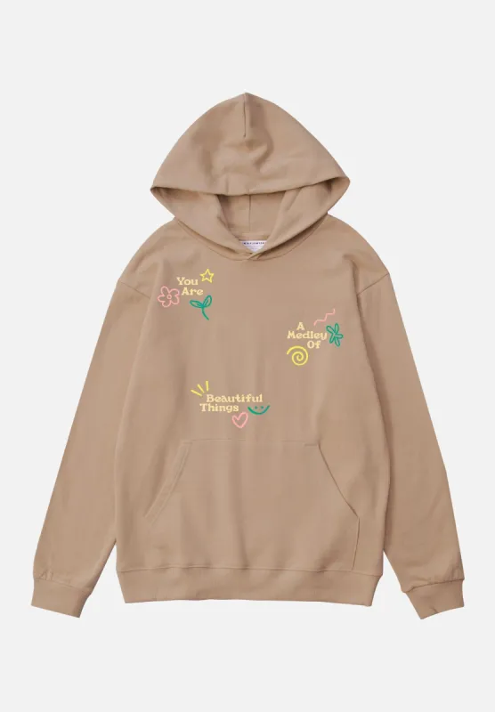 Tan 'Beautiful Things' Hoodie sold by Seek Discomfort