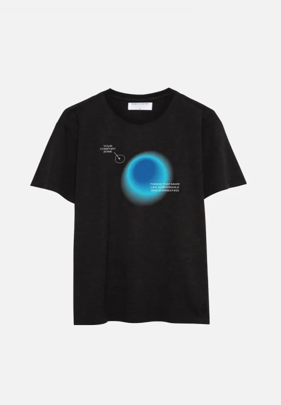 Black Comfort Zone Tee sold by Seek Discomfort