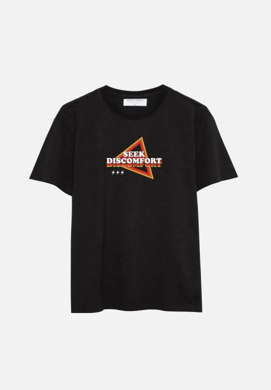 Black Retro Seek Discomfort Tee sold by Seek Discomfort