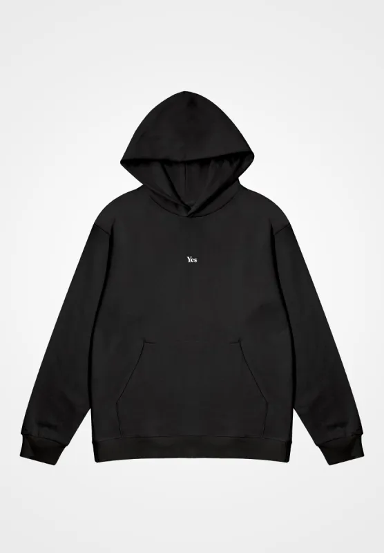 Black 'Yes' Essential Hoodie sold by Seek Discomfort