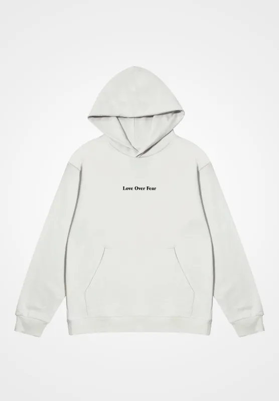 Bone 'Love Over Fear' Essential Hoodie sold by Seek Discomfort
