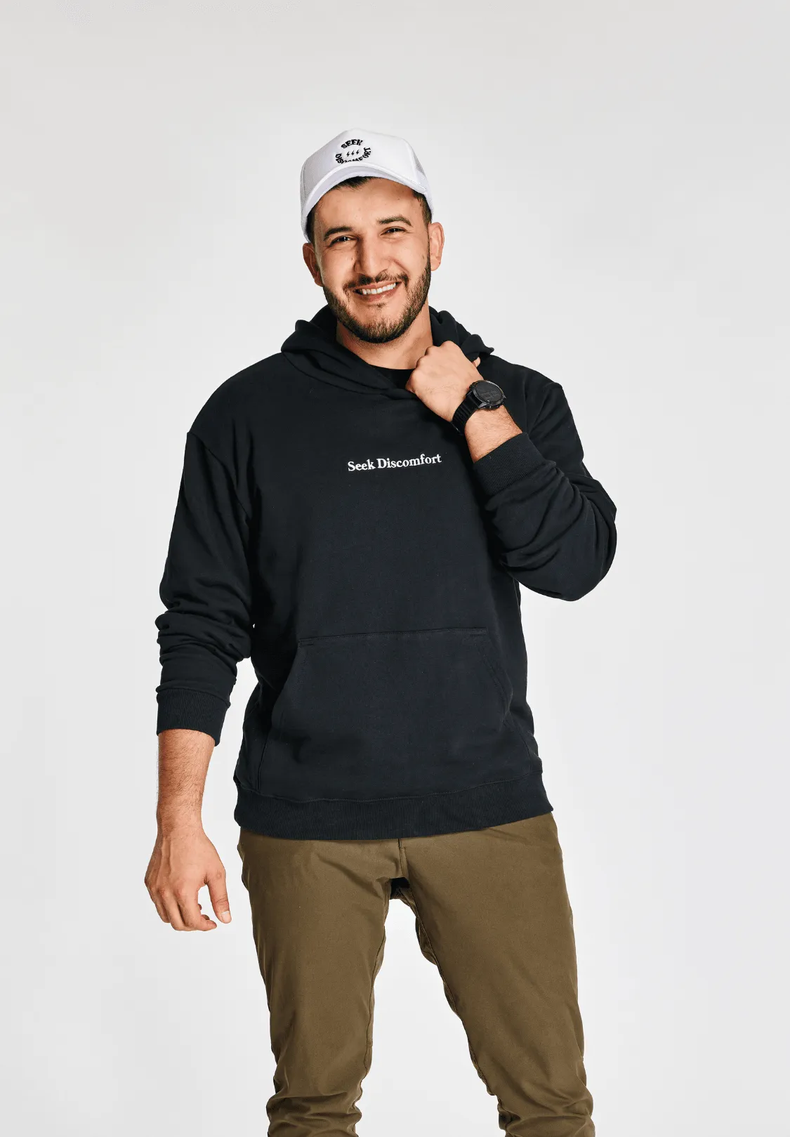 Black Seeker Hoodie sold by Seek Discomfort product image thumbnail 3