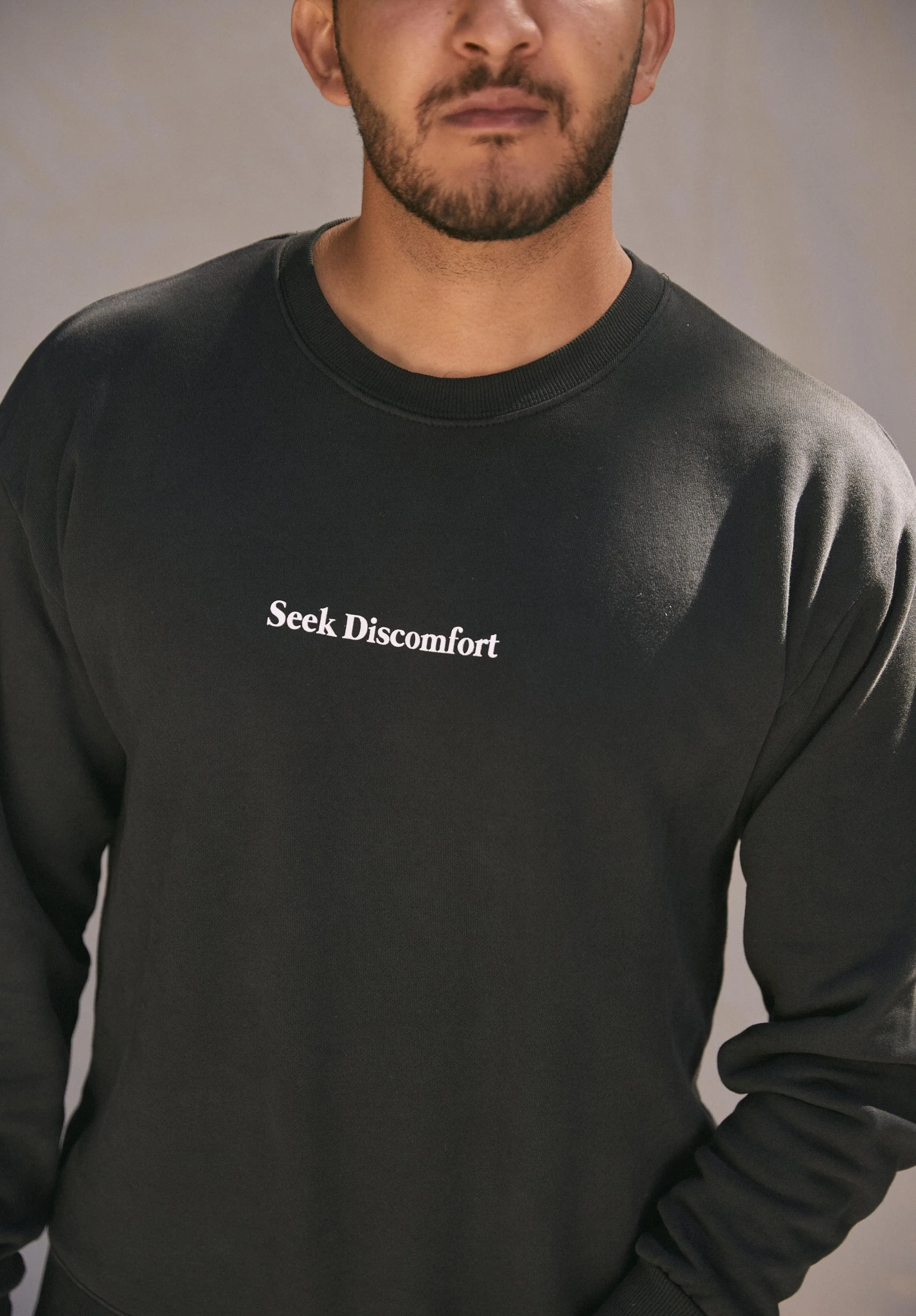 Black Seeker Sweatshirt sold by Seek Discomfort product image thumbnail 4