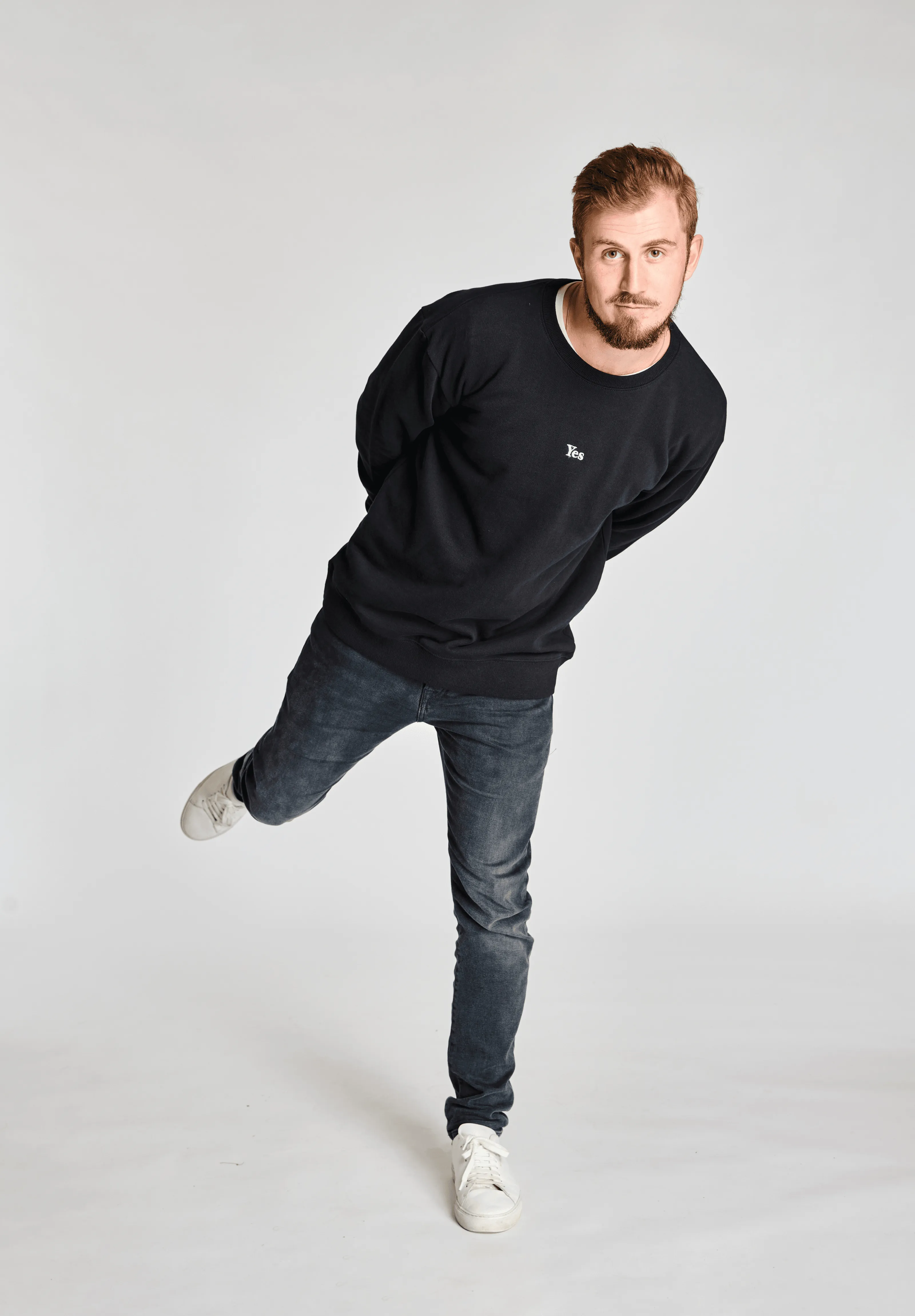 Black 'Yes' Essential Sweatshirt sold by Seek Discomfort product image thumbnail 3