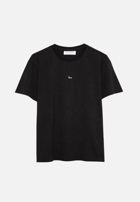 Black 'Yes' Essential Tee sold by Seek Discomfort