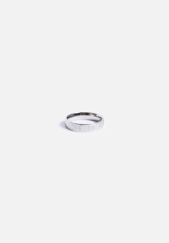 Silver Love Over Fear Ring sold by Seek Discomfort