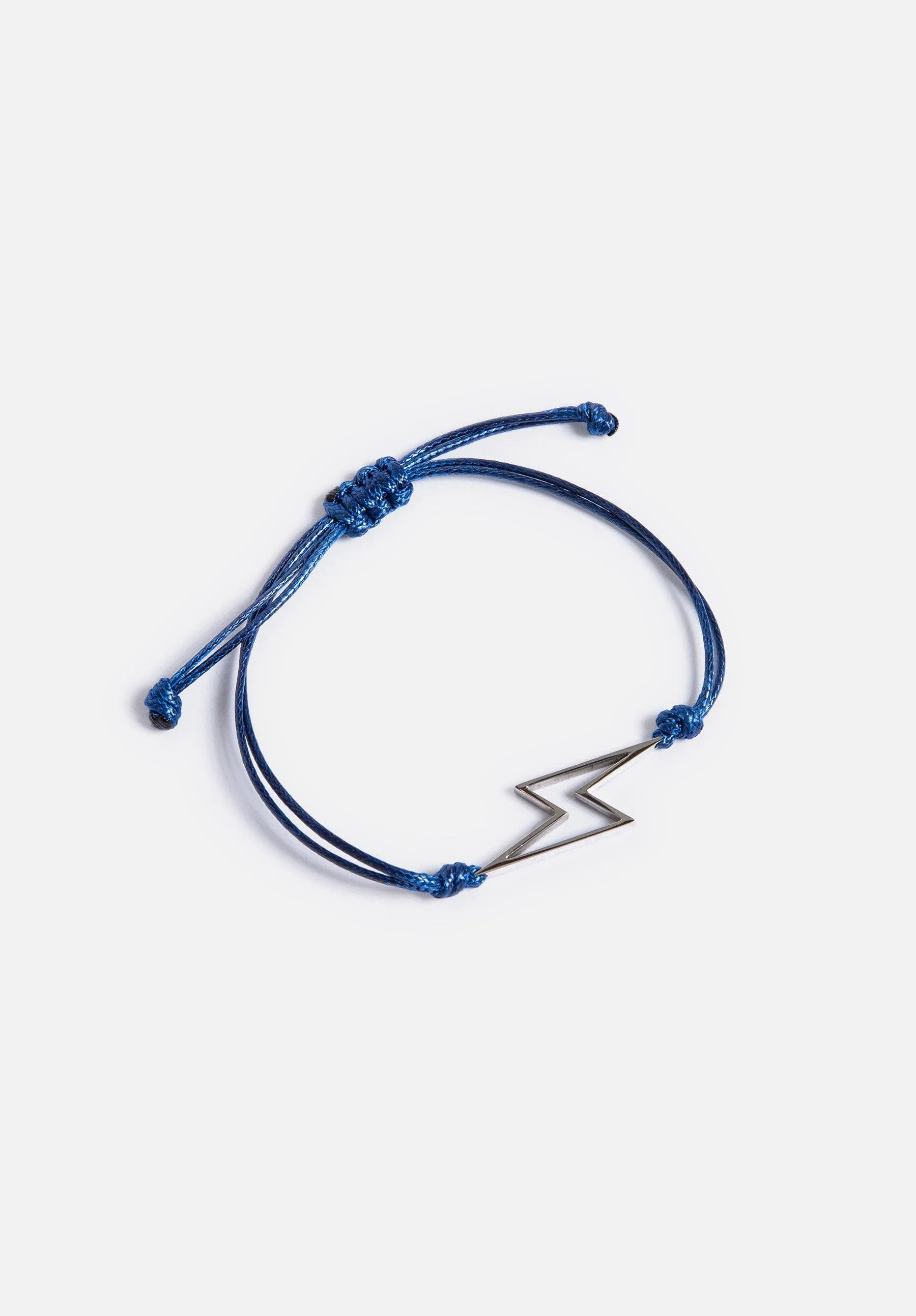 Navy Rope Bracelet - Silver Bolt sold by Seek Discomfort