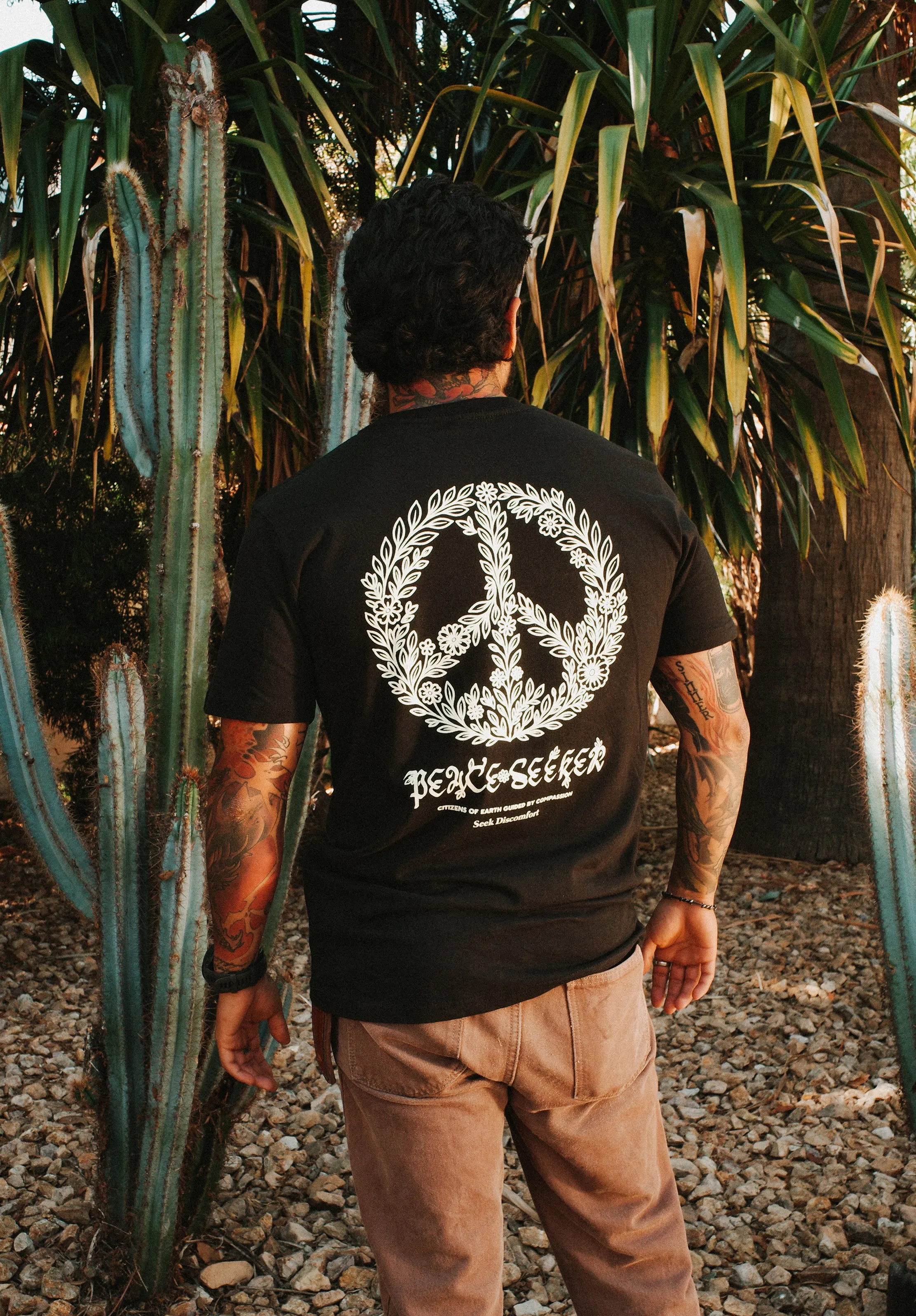 Peace Seeker Tee Black sold by Seek Discomfort product image thumbnail 3