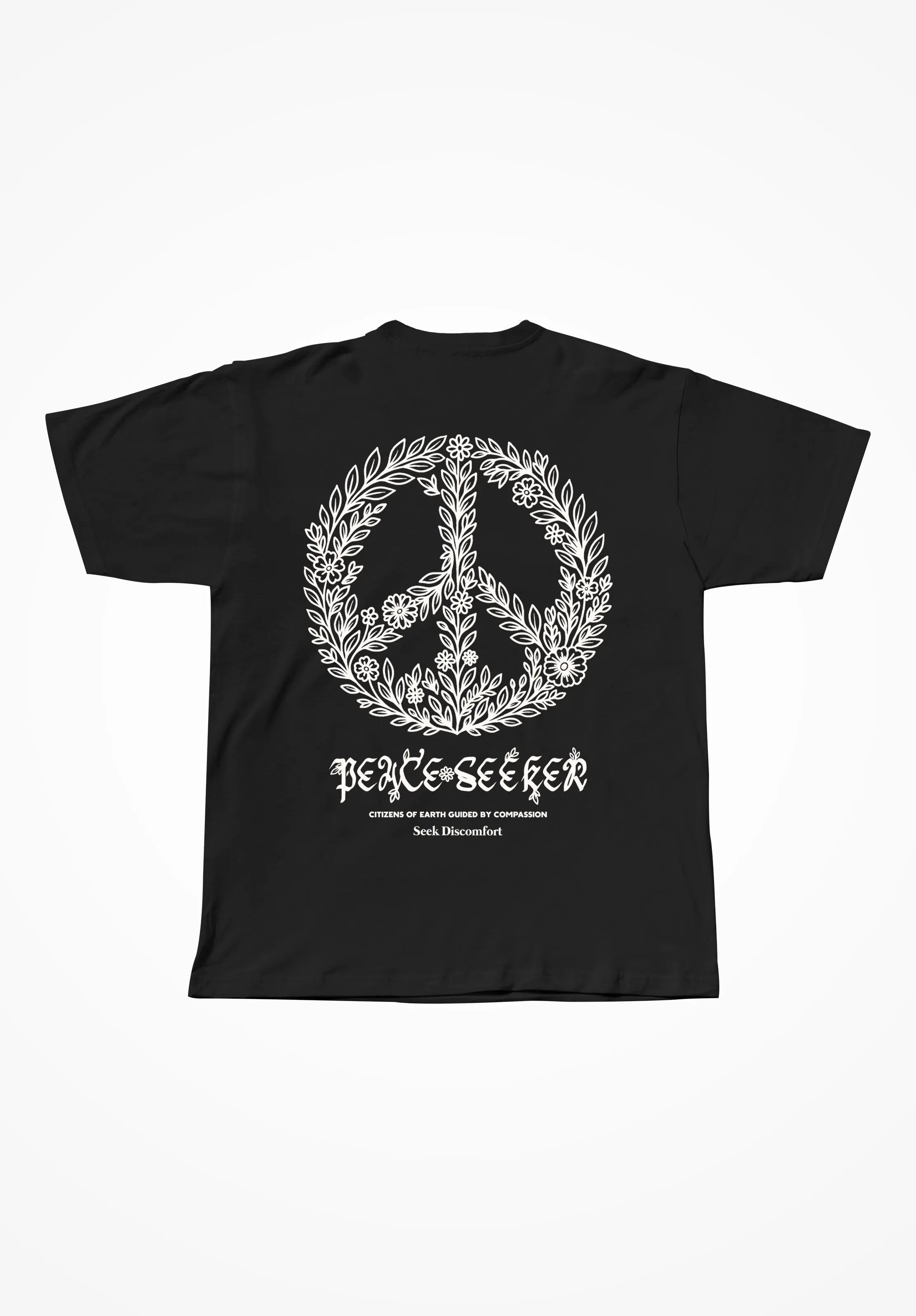 Peace Seeker Tee Black sold by Seek Discomfort