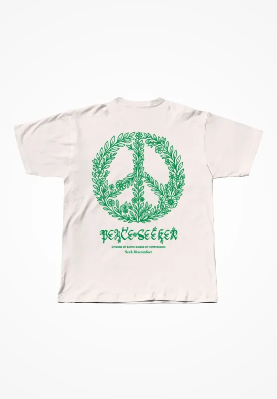 Peace Seeker Tee Natural sold by Seek Discomfort