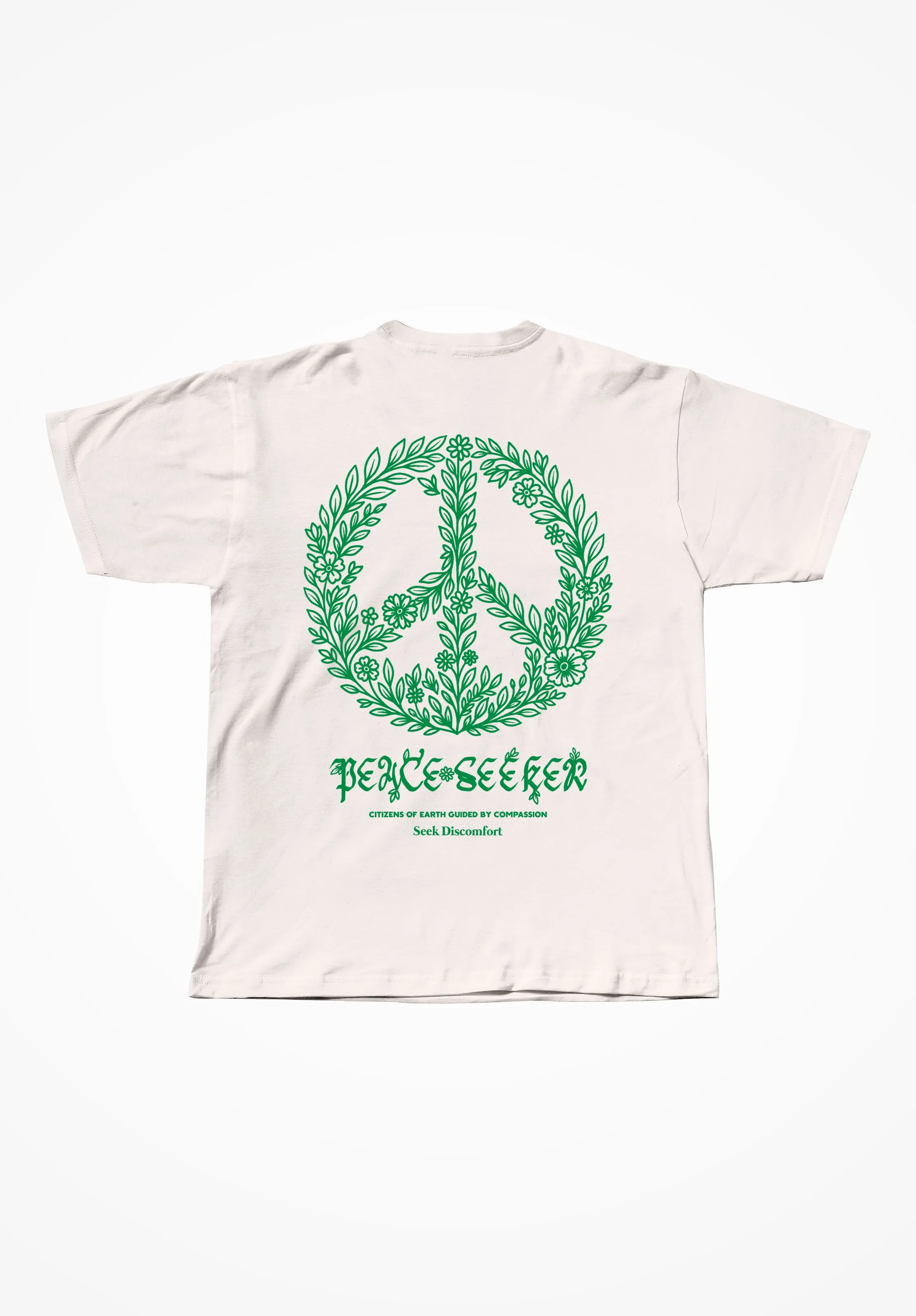 Peace Seeker Tee Natural sold by Seek Discomfort