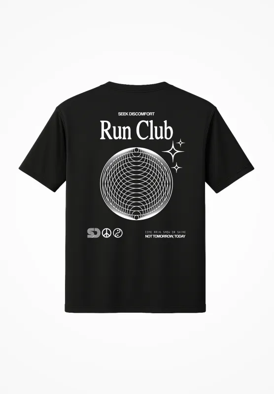 RUN CLUB - PERFORMANCE TEE BLACK sold by Seek Discomfort