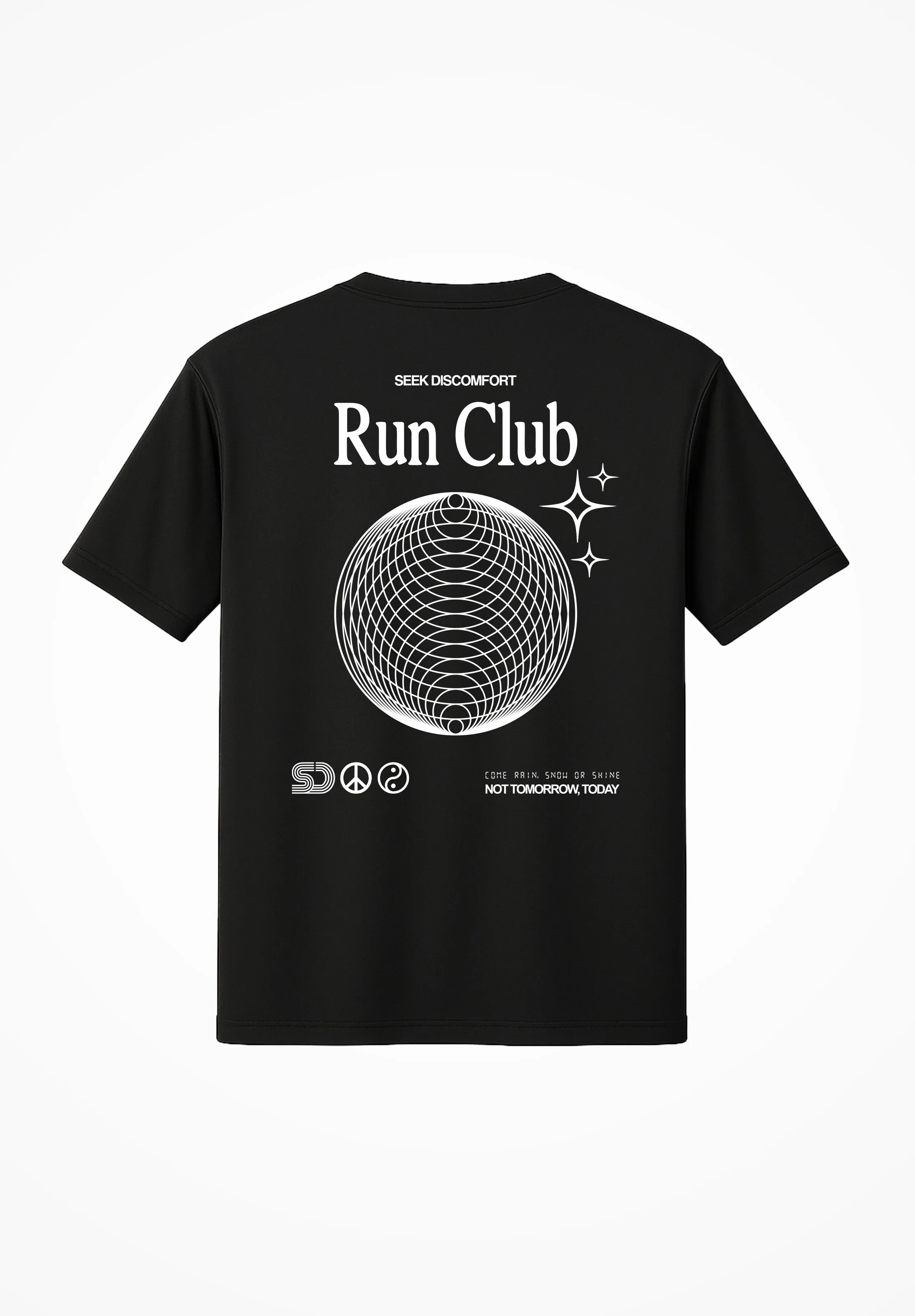 RUN CLUB - PERFORMANCE TEE BLACK sold by Seek Discomfort