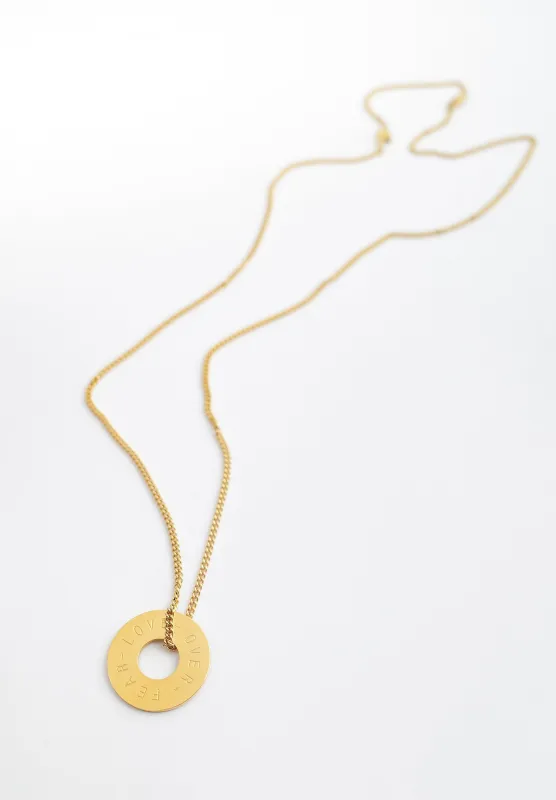 Gold Mantra Necklace made by Seek Discomfort