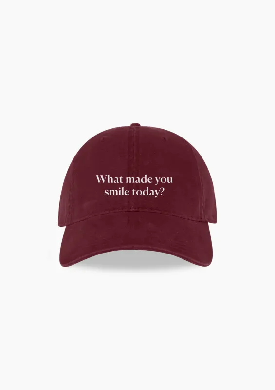 What made you smile today Cap made by Seek Discomfort