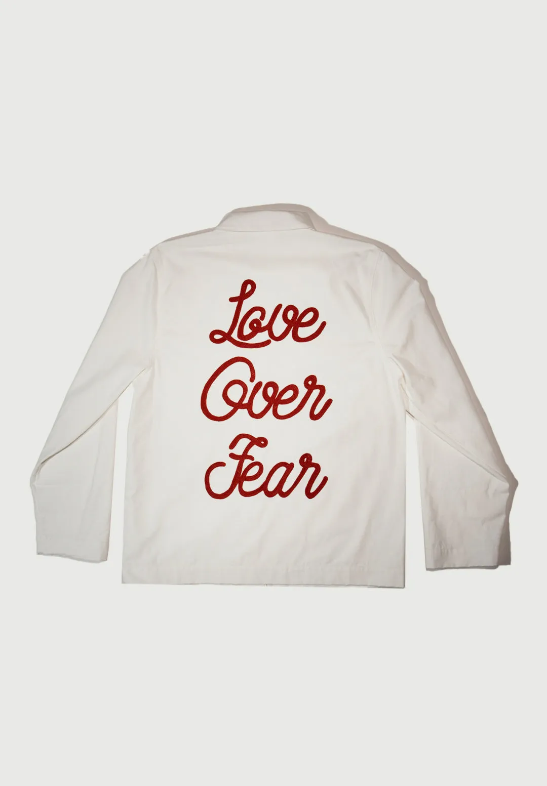 White Love Over Fear Jacket - Small sold by Seek Discomfort product image thumbnail 3