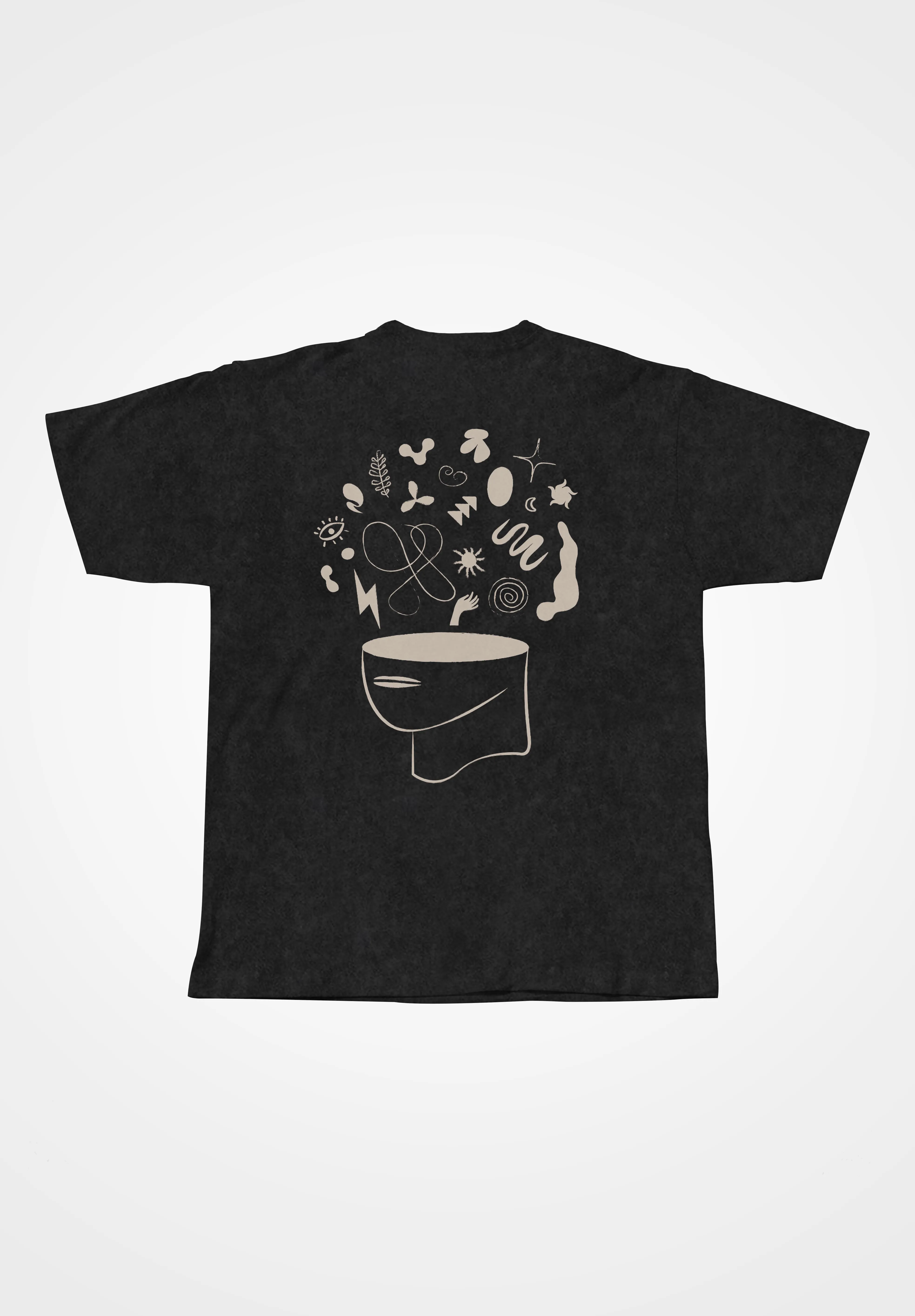 Faded Black Miracle Thoughts Tee sold by Seek Discomfort