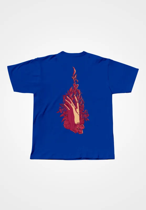 Indigo Blue Hand Tee sold by Seek Discomfort