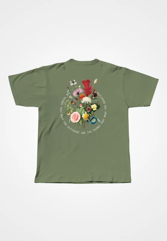 Green Flowers Tee sold by Seek Discomfort