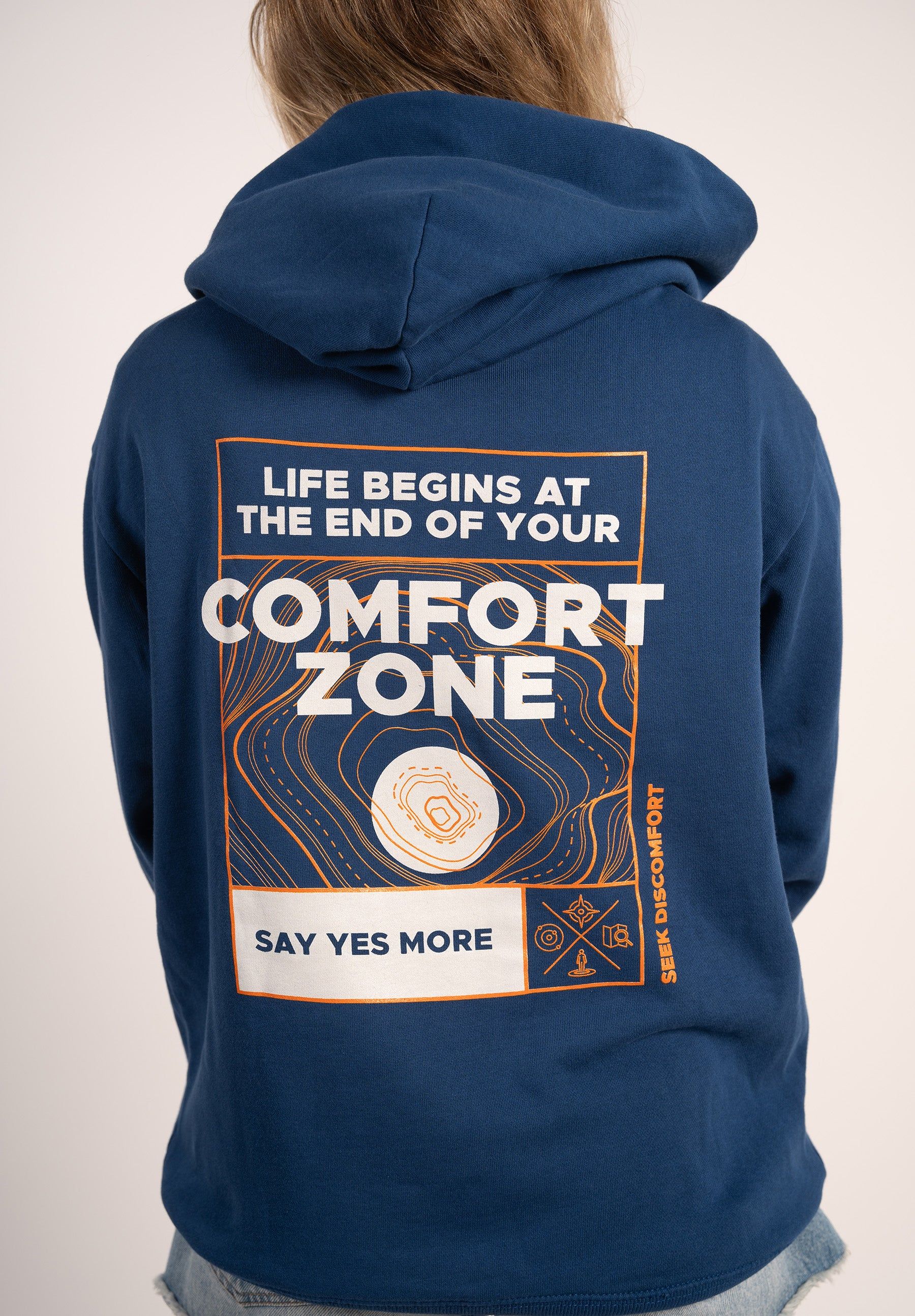 Navy 'Comfort Zone' Hoodie sold by Seek Discomfort product image thumbnail 4