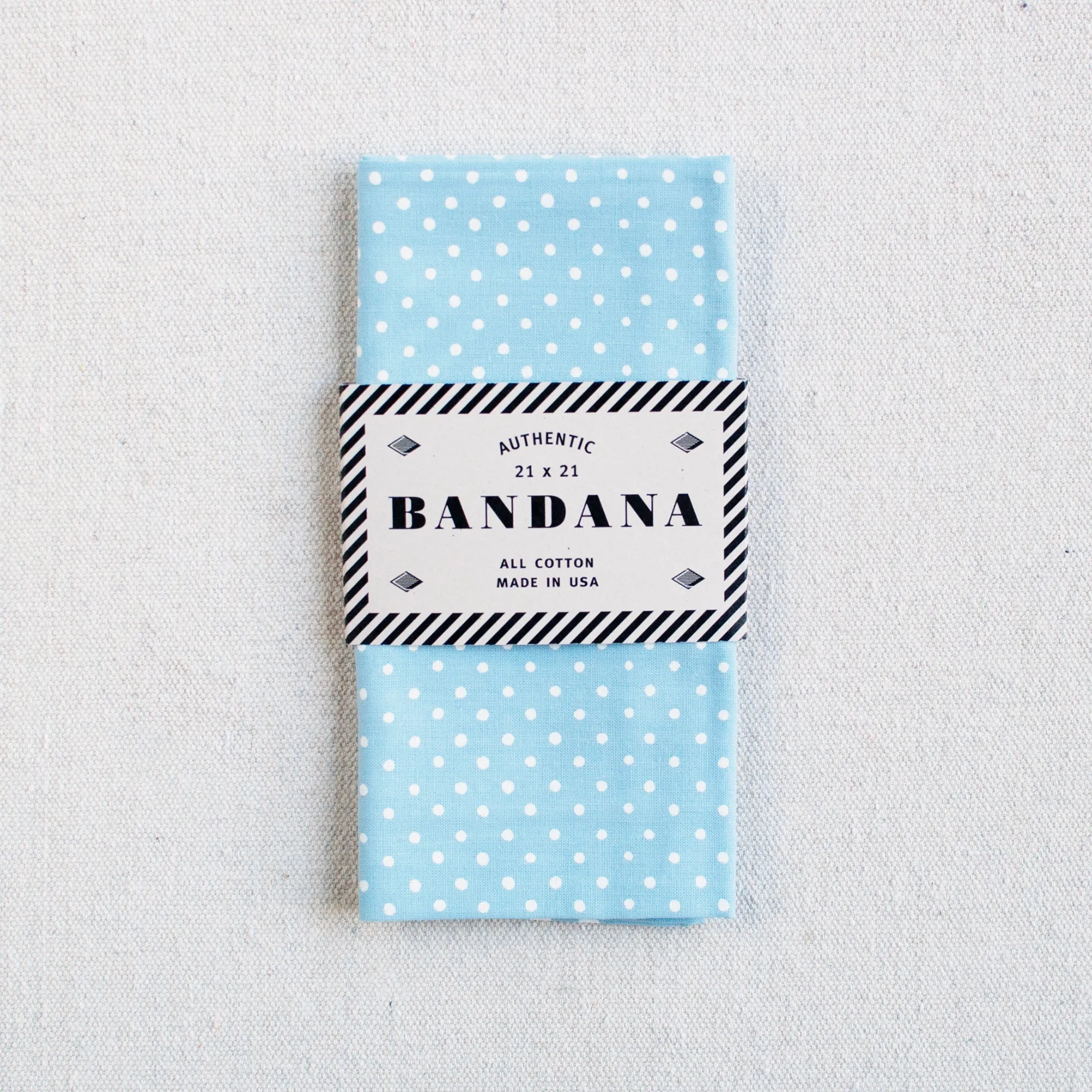 Light Blue Polka Dot Bandana sold by Abracadana
