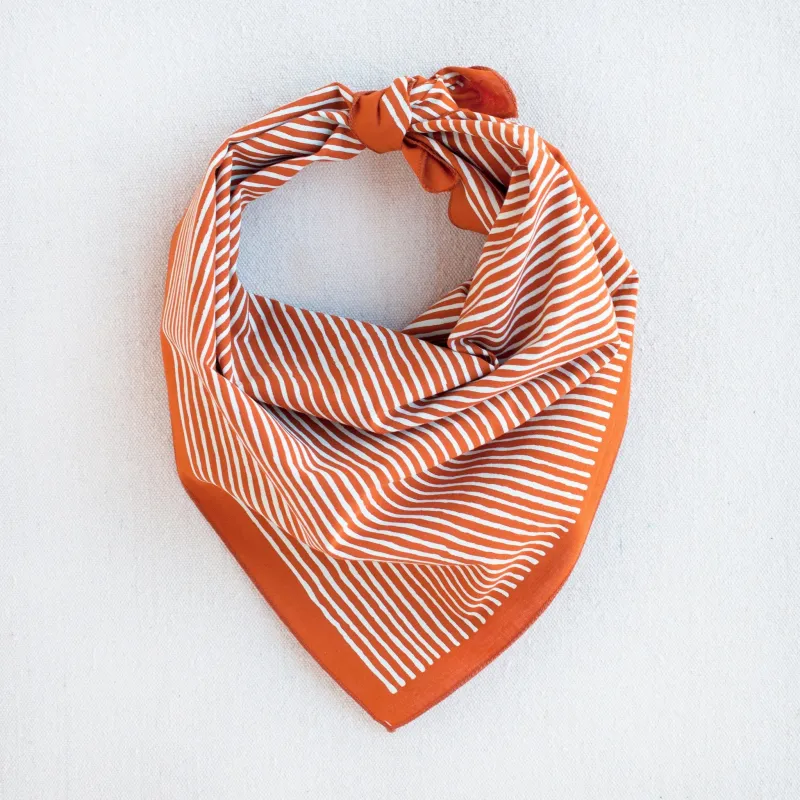 Striped Bandana- Marmalade Orange sold by Abracadana