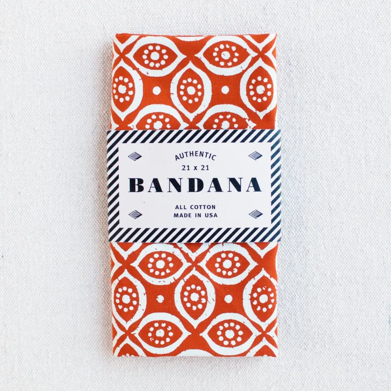 Paisley Bandana- Marmalade Orange sold by Abracadana