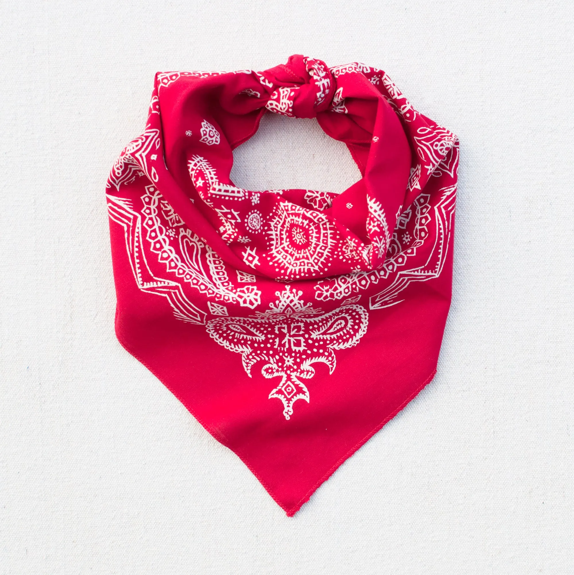 Red Sketched Paisley Bandana sold by Abracadana