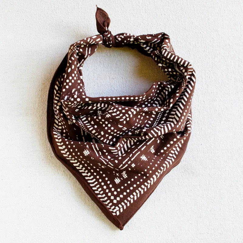 Brown Dot Dash Bandana sold by Abracadana