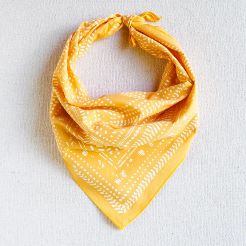 Golden Yellow Dot Dash Bandana sold by Abracadana